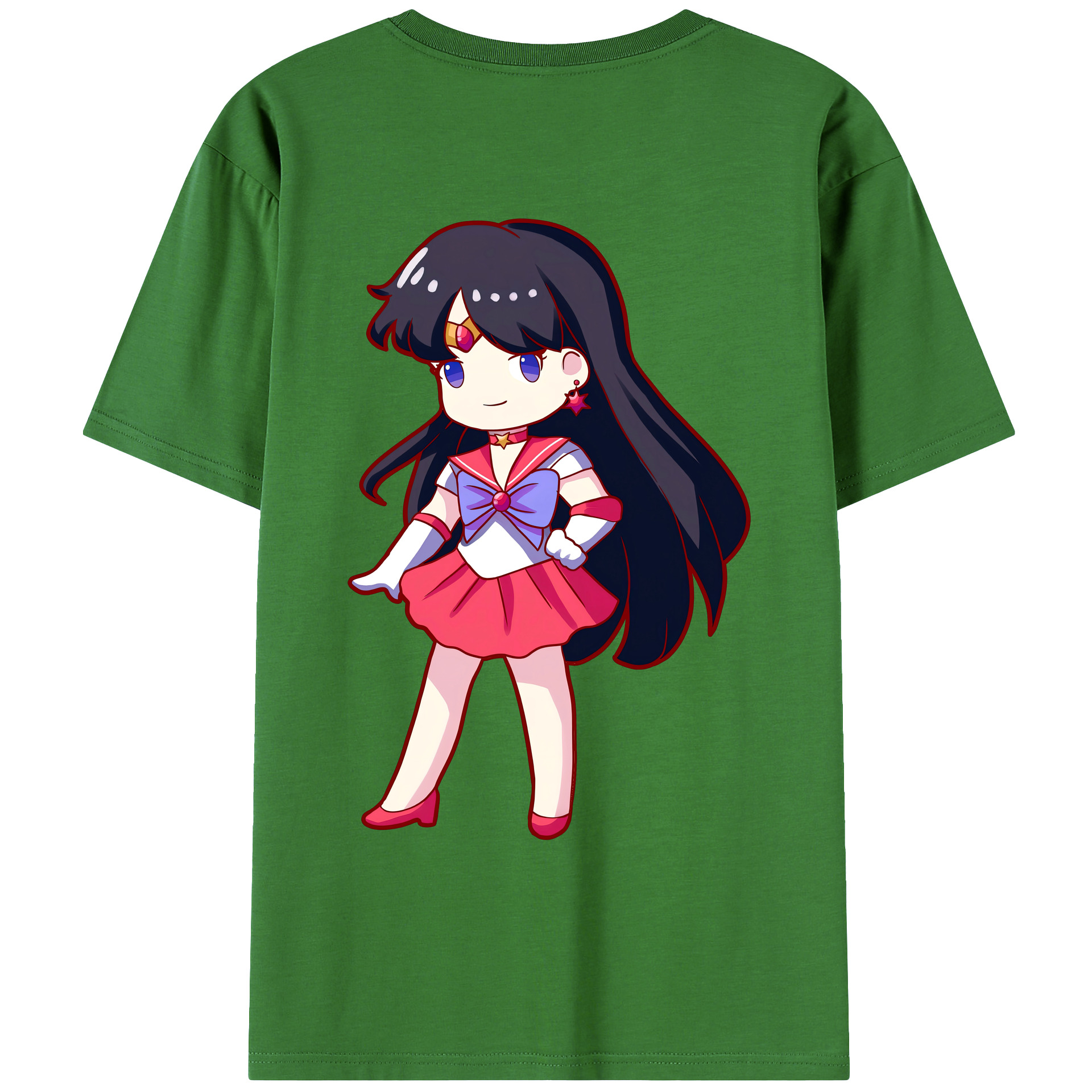 （画像用） 美少女戦士セーラームーン 火野レイ ひの レイ Sailor Moon Hino Rei （セーラーマーズ,Sailor Mars） レディース半袖Tシャツ(バックプリント)